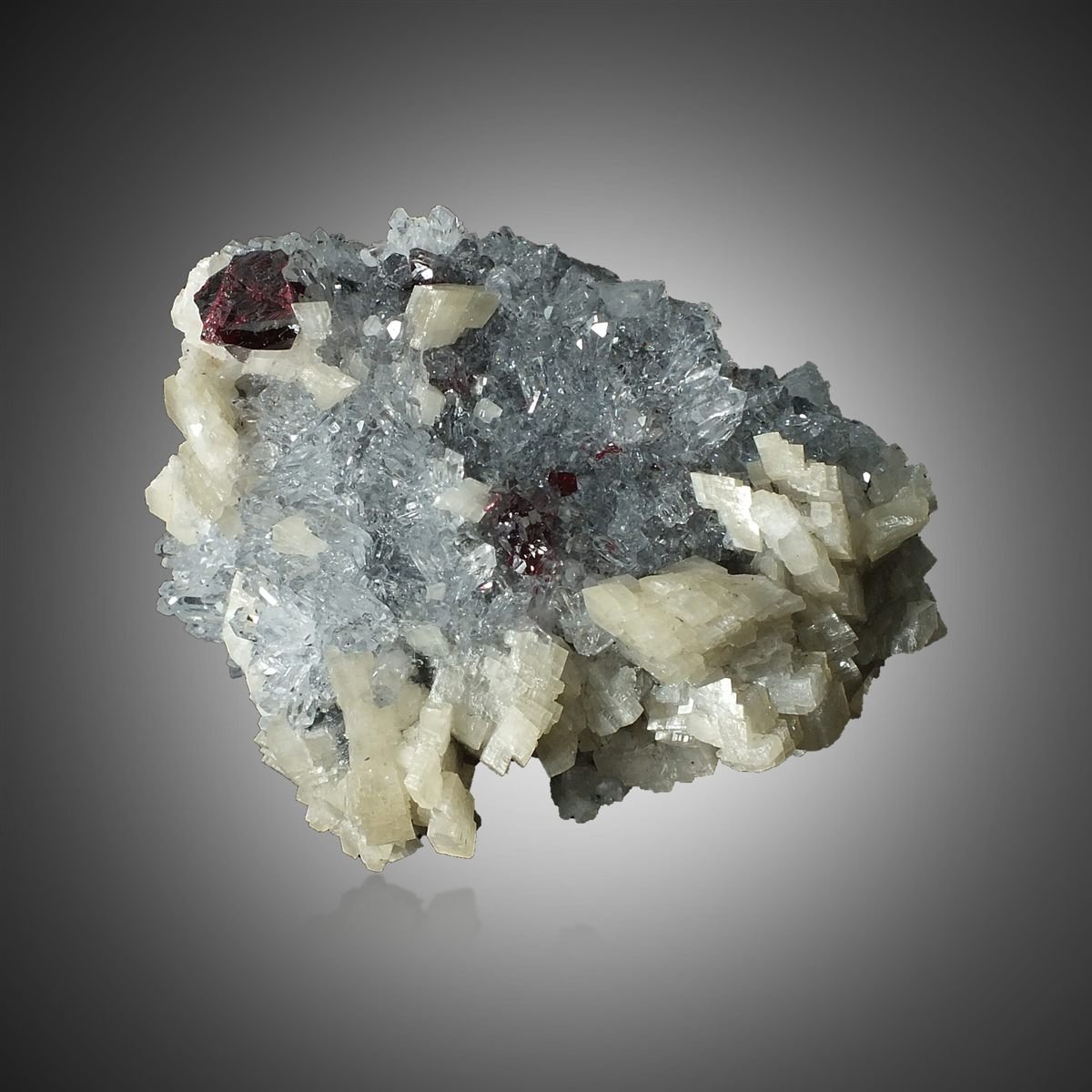 Cinnabar with Dolomite & Quartz