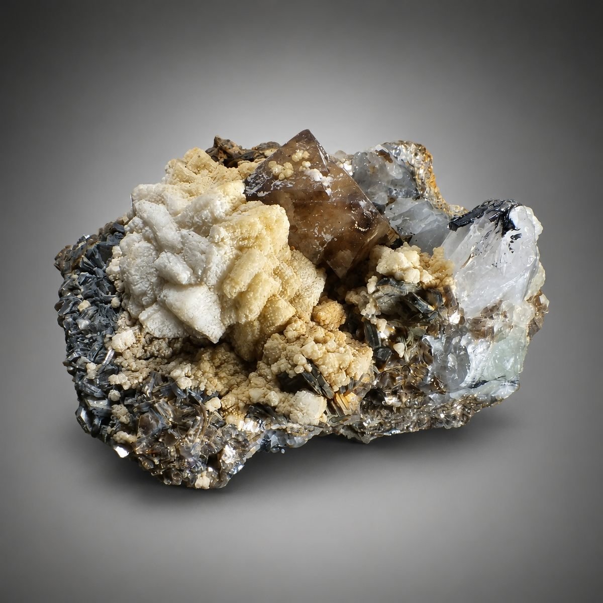 Scheelite with Calcite, Quartz photo 4