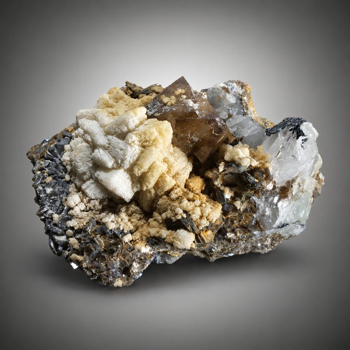 Scheelite with Calcite, Quartz photo 5