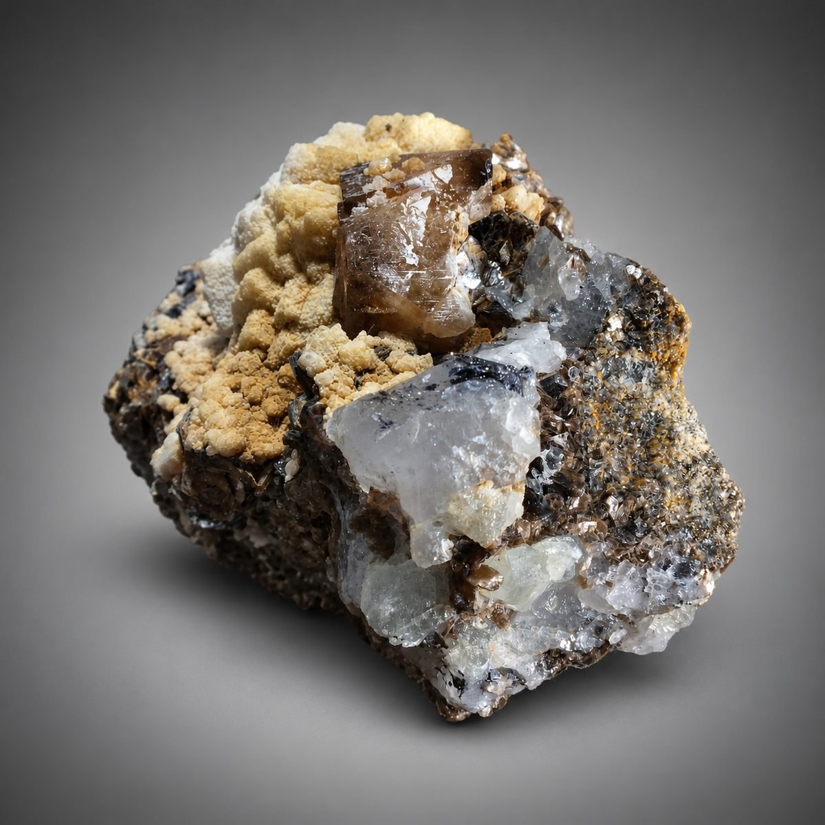 Scheelite with Calcite, Quartz photo 6