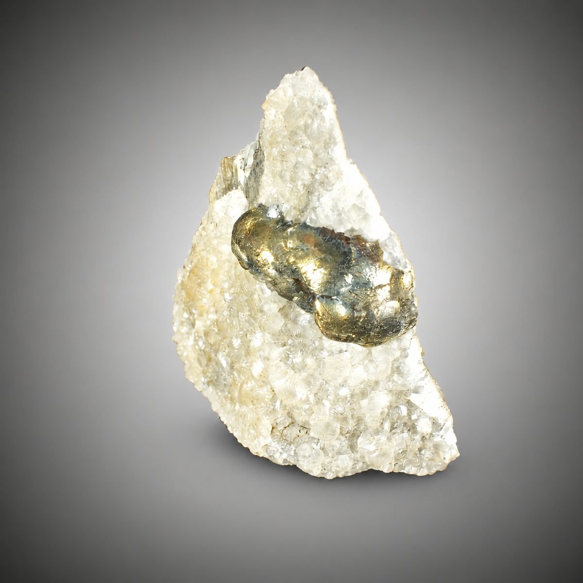 Pyrite with Calcite