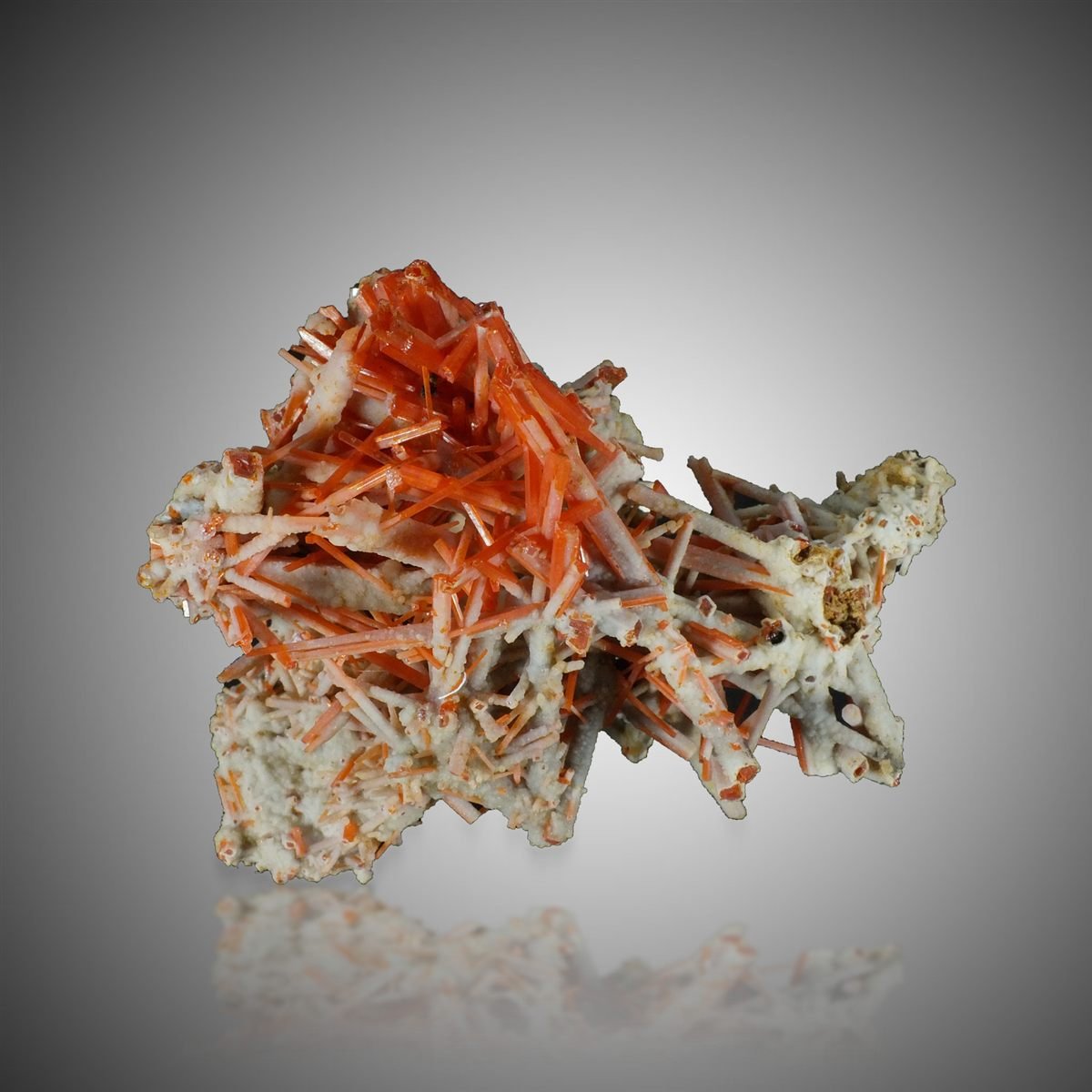 Crocoite with Gibbsite