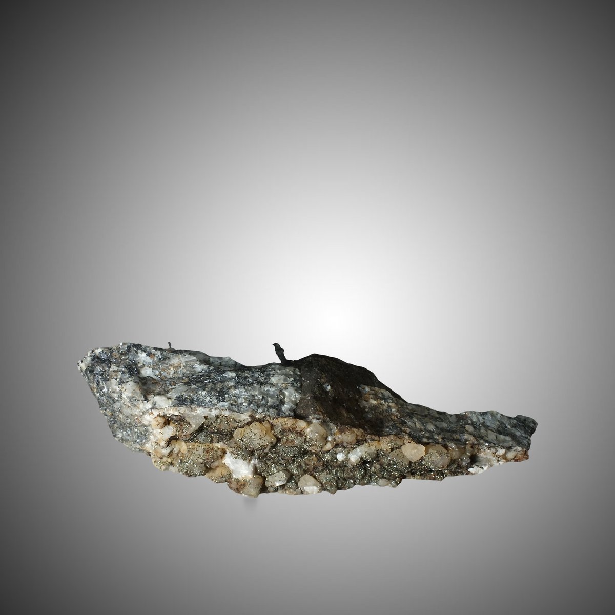 Pyrite on Calcite