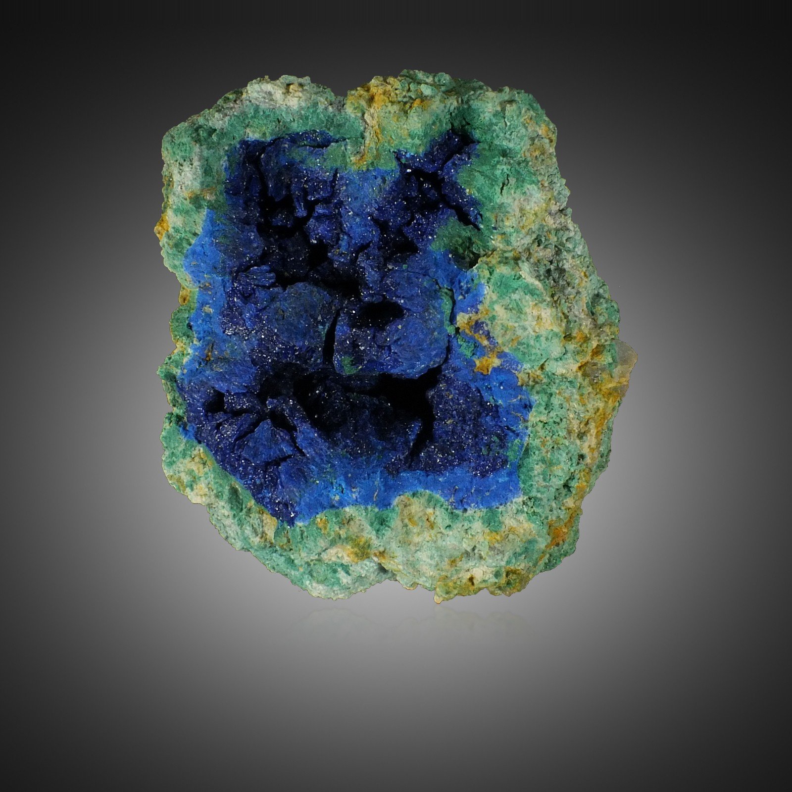 Azurite with Malachite, The Monster Mine, Burra Burra, South Australia